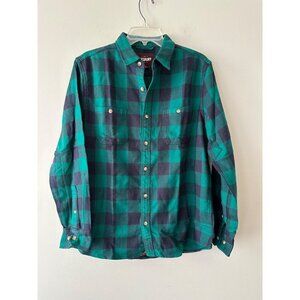 Men's Stitch Fix Alesbury M Green Black Flannel Shirt Checkered Plaid NWOT